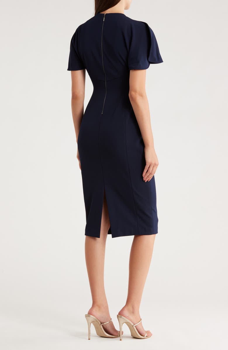 Calvin Klein Ruched Front Sheath Dress, Alternate, color, Indigo