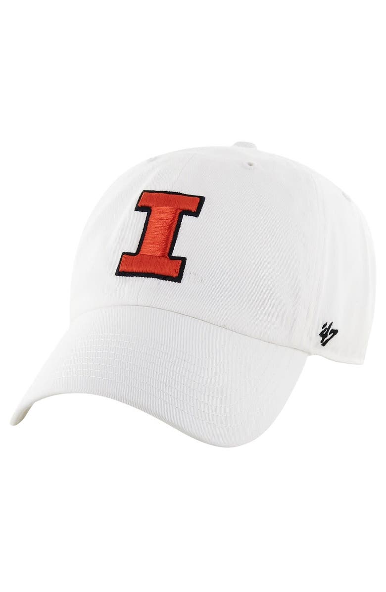 '47 Men's '47 White Illinois Fighting Illini Clean Up Adjustable Hat, Main, color, 