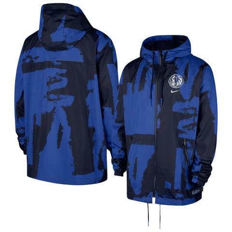 Men's Nike Navy/Blue Dallas Mavericks Courtside Club Premium Woven Full-Zip Hooded Jacket