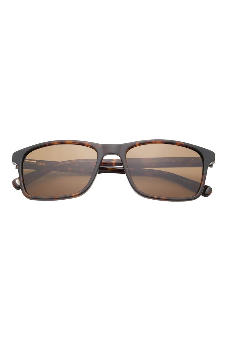 57mm Full Rim Rectangle Polaized Sunglasses, Main, color, TORTOISE