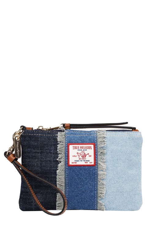 Frayed Panel Denim Pouch