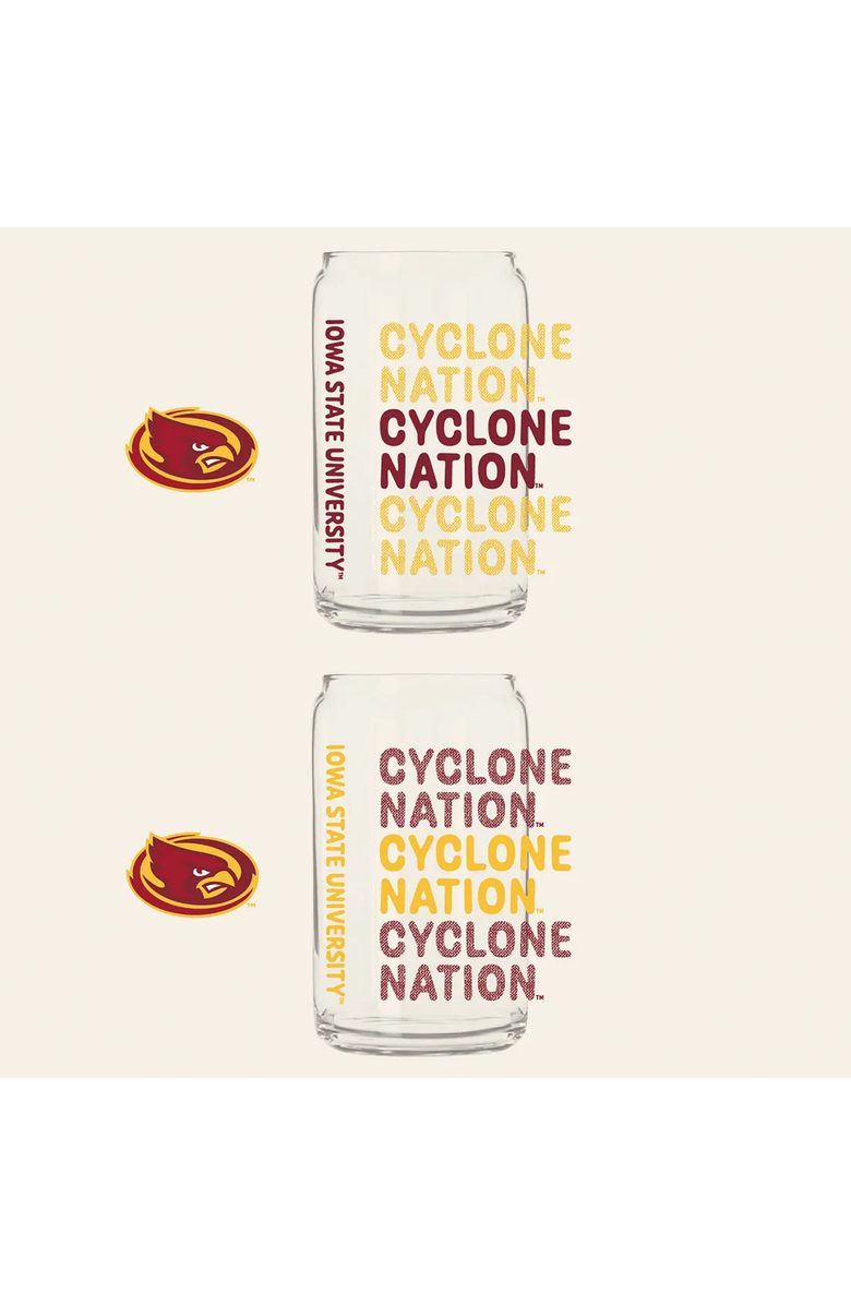 Uncommon Goods Show Your Spirit! College Can-Shaped Glass Set, Alternate, color, 