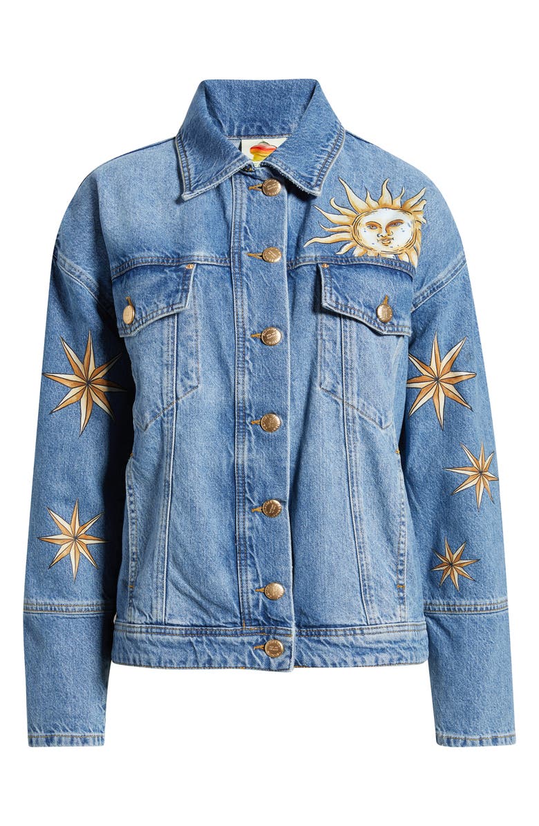 FARM Rio Mistical Denim Jacket, Alternate, color, Denim