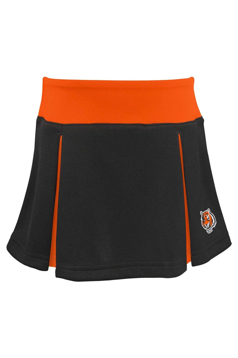Girls Youth Black Cincinnati Bengals Spirit Two-Piece Cheerleader Set, Alternate, color, Black