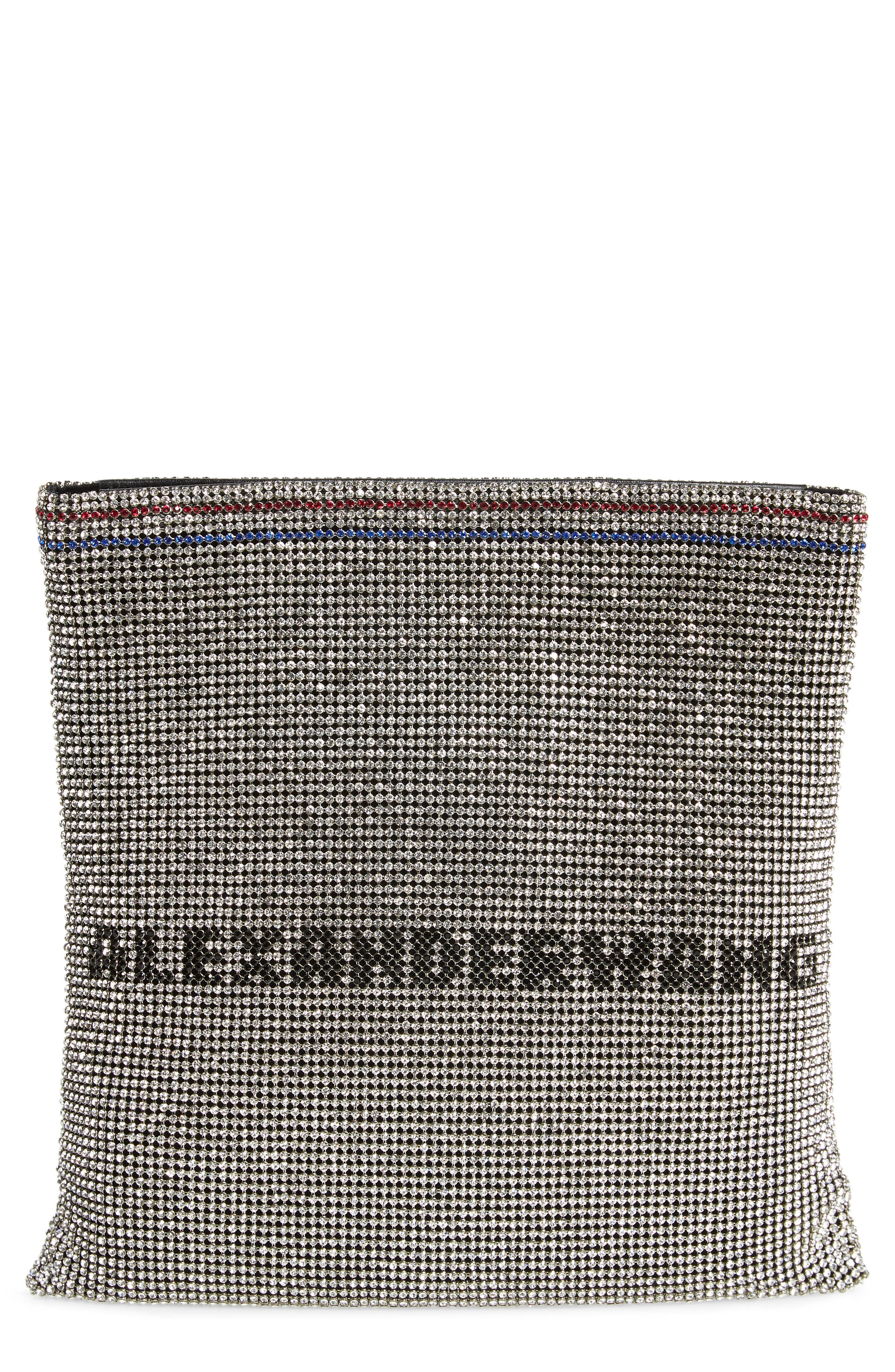 Alexander Wang Wanglock Rhinestone Clutch, Main, color, 
