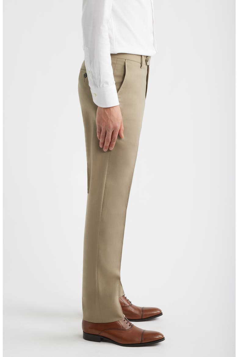 Flat Front Tropical Weight Wool Dress Pants, Alternate, color, TAUPE