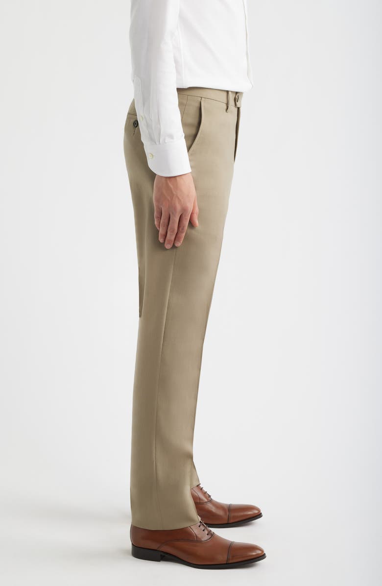 Berle Flat Front Tropical Weight Wool Dress Pants, Alternate, color, Taupe