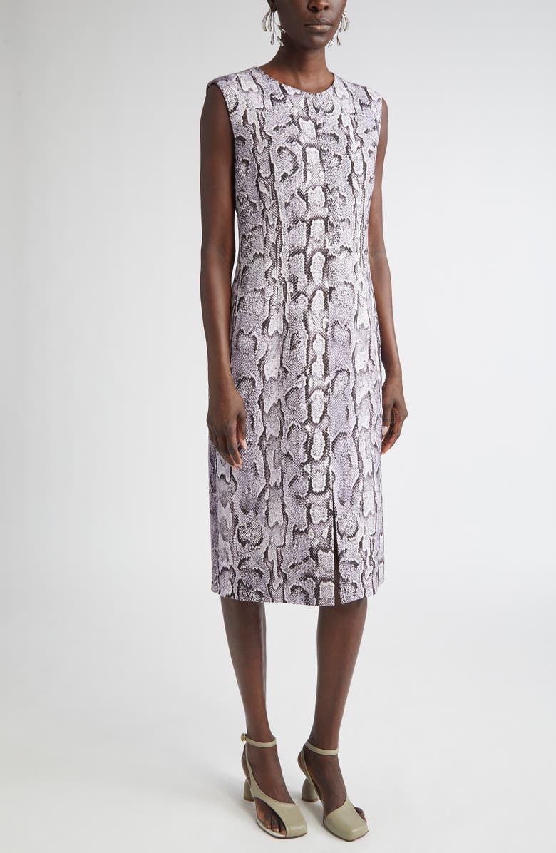 Dries Van Noten Delina Snakeskin Jacquard Sheath Dress, Main, color,