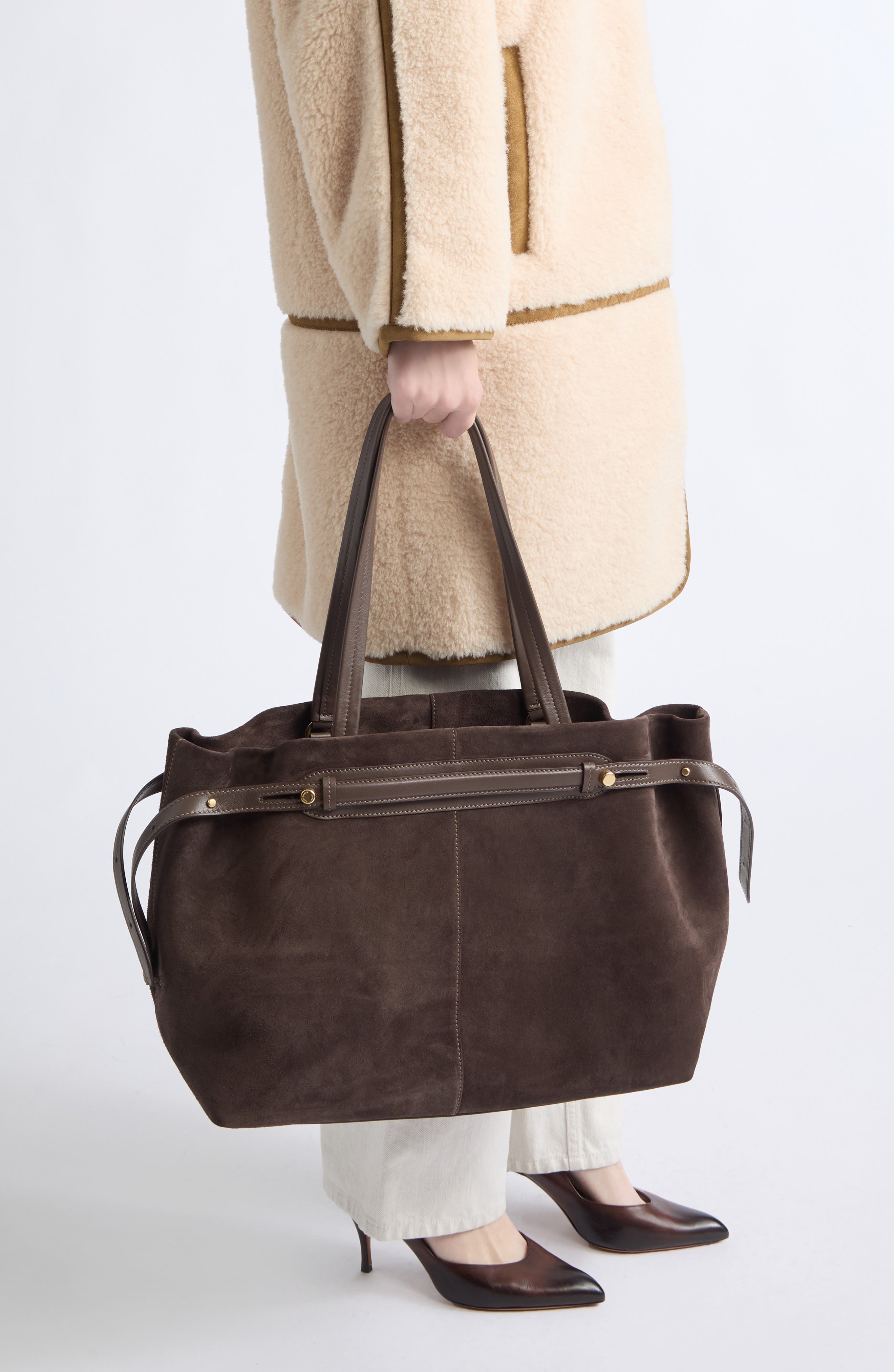 Wilson Suede Tote, Alternate, color, TRUFFLE