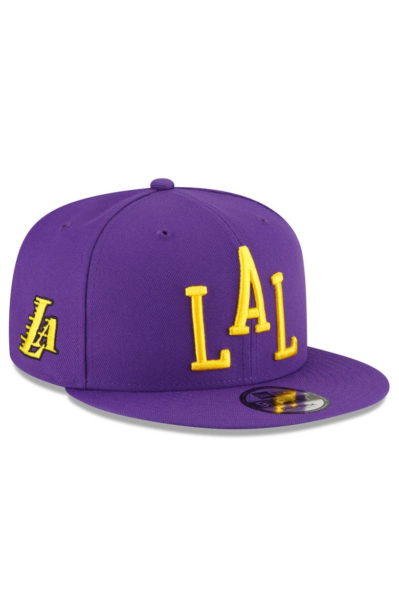 New Era Men's New Era  Purple Los Angeles Lakers 2023/24 City Edition Alternate 9FIFTY Snapback Adjustable Hat, Main, color, 