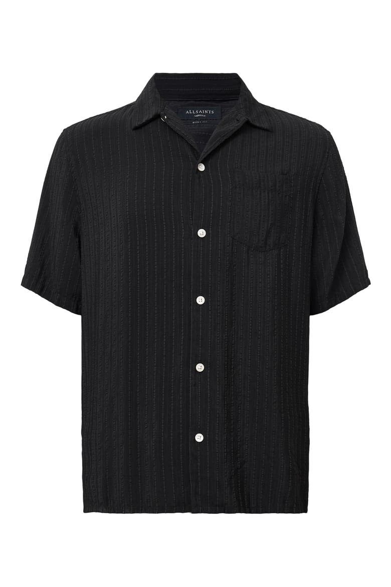 Perry Button-Up Camp Shirt, Alternate, color, BLACK