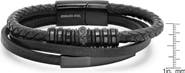 STEELTIME Men's Layered Braided Leather Bracelet