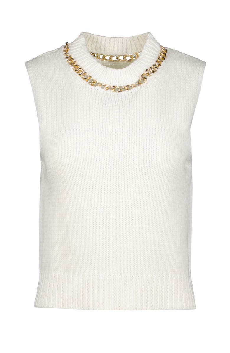 Bishop + Young Savoy Chain Detail Sweater Tank, Alternate, color, White
