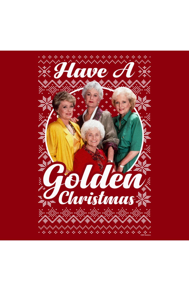 The Golden Girls Men's The Golden Girls Ugly Christmas Portrait  Graphic T-Shirt, Alternate, color, Cardinal