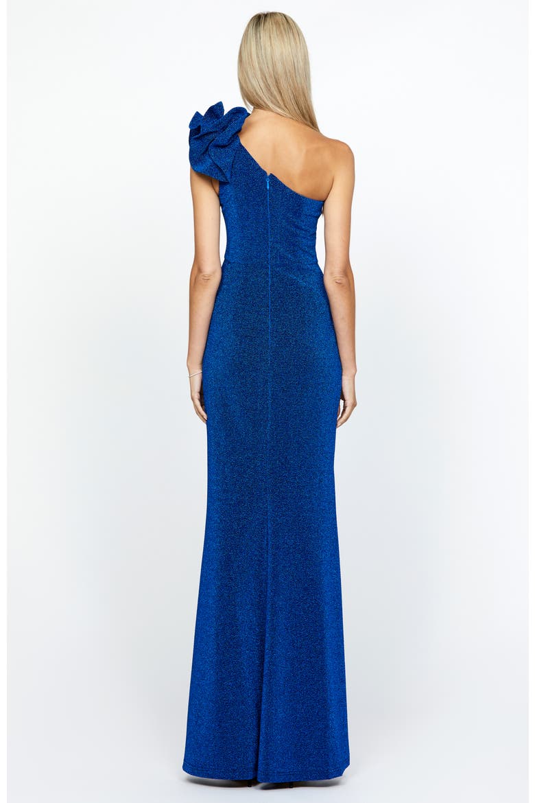 Kristi One Shoulder Gown, Alternate, color, COBALT