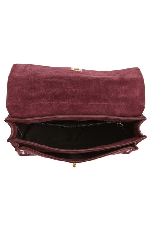 Rebecca Minkoff Darren Small Suede Messenger Bag In Garnet