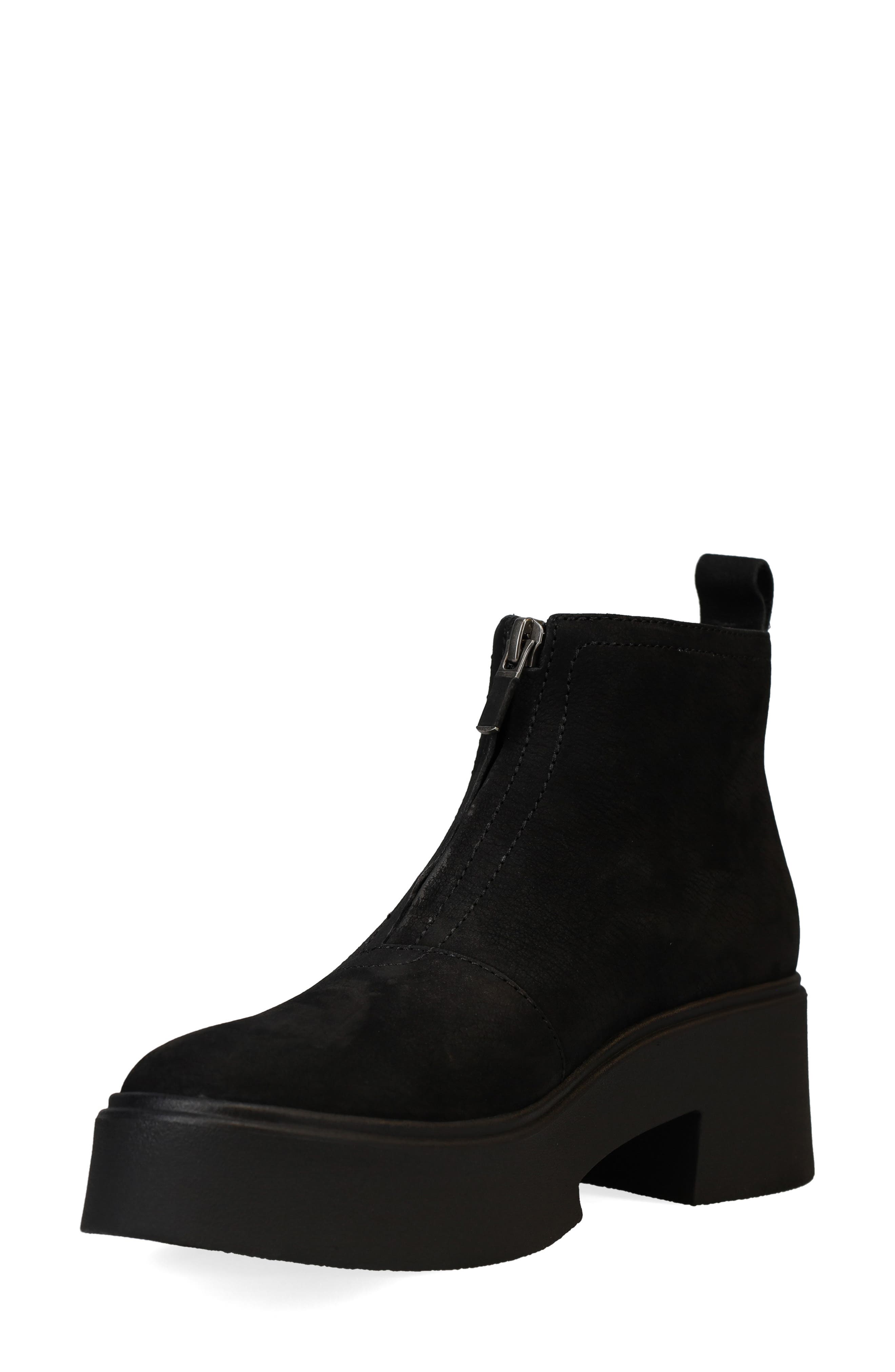 Eileen Fisher Orion Zip Platform Bootie, Alternate, color, Black