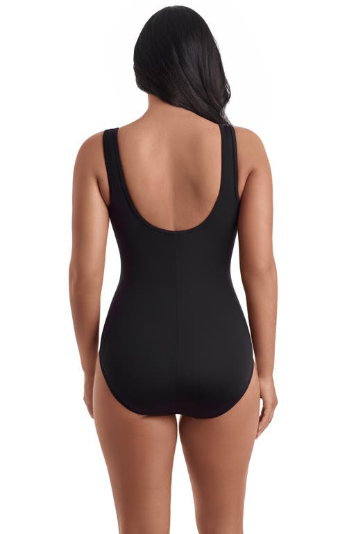 Shapesolver Sport Scoopneck Zipper Tank Chlorine Resistant One-piece Swimsuit In Multi