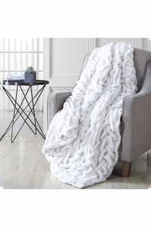 Modern Threads Luxury Solid Braided Faux Fur Throw - 50"x60" - Off White