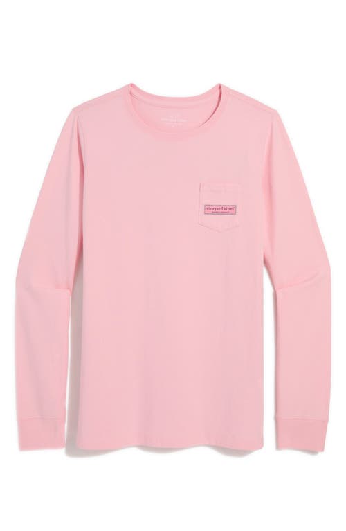 Vineyard Vines Whale Long Sleeve Pocket Graphic Tee In Pink