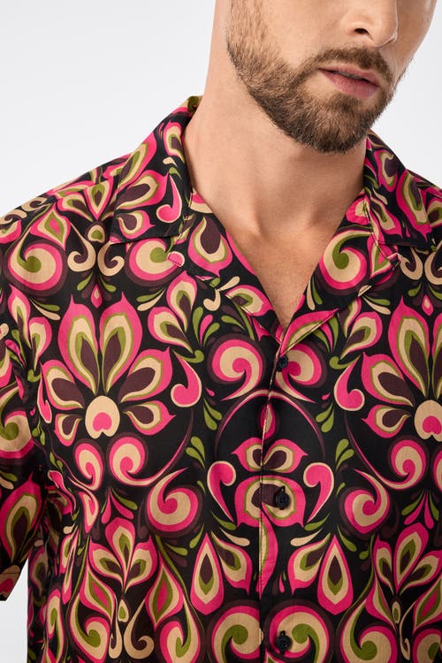 Mr Turk Felix Short Sleeve Printed Button-up Shirt In Multi