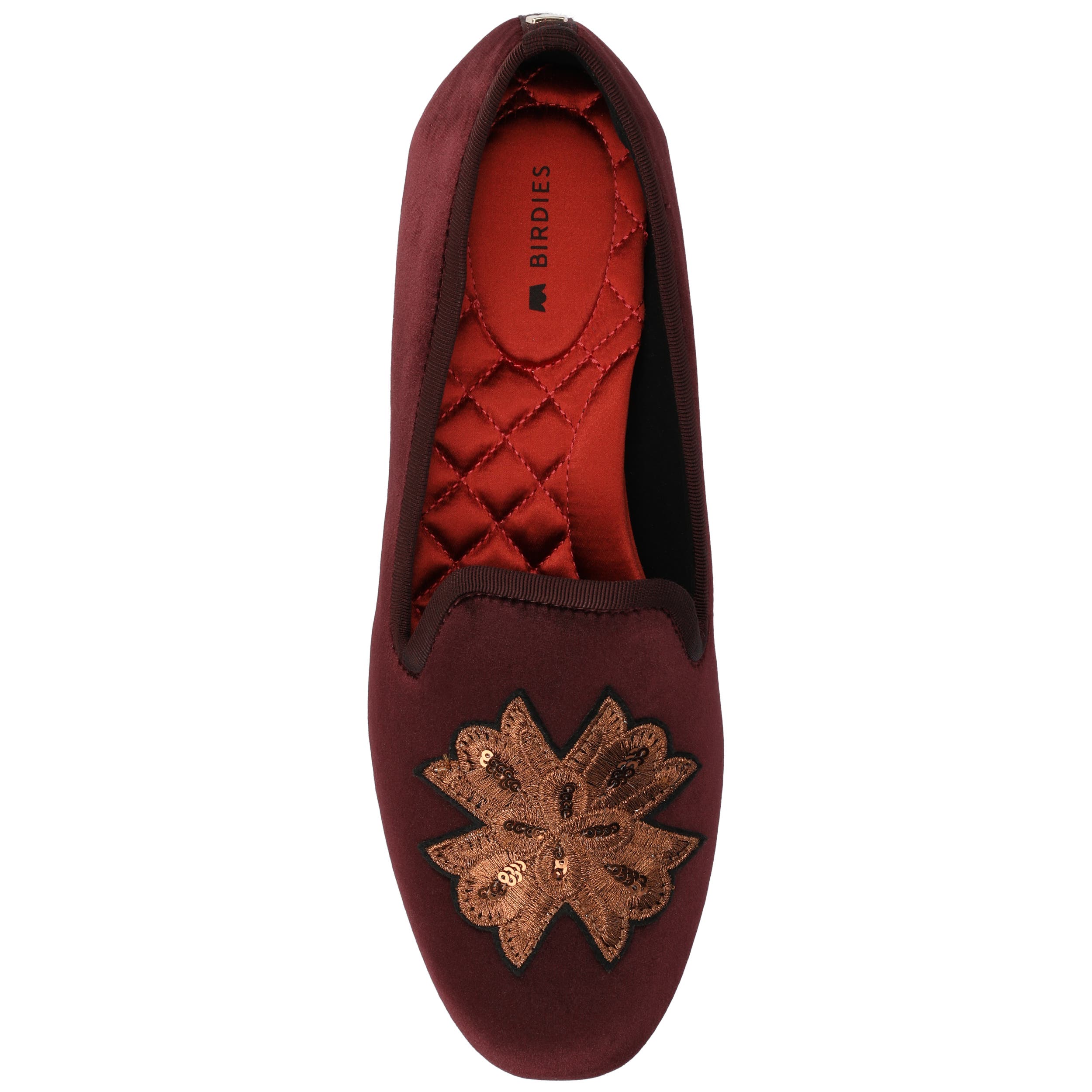 Birdies The Starling Loafer Velvet Embroidery, Alternate, color, Bordeaux