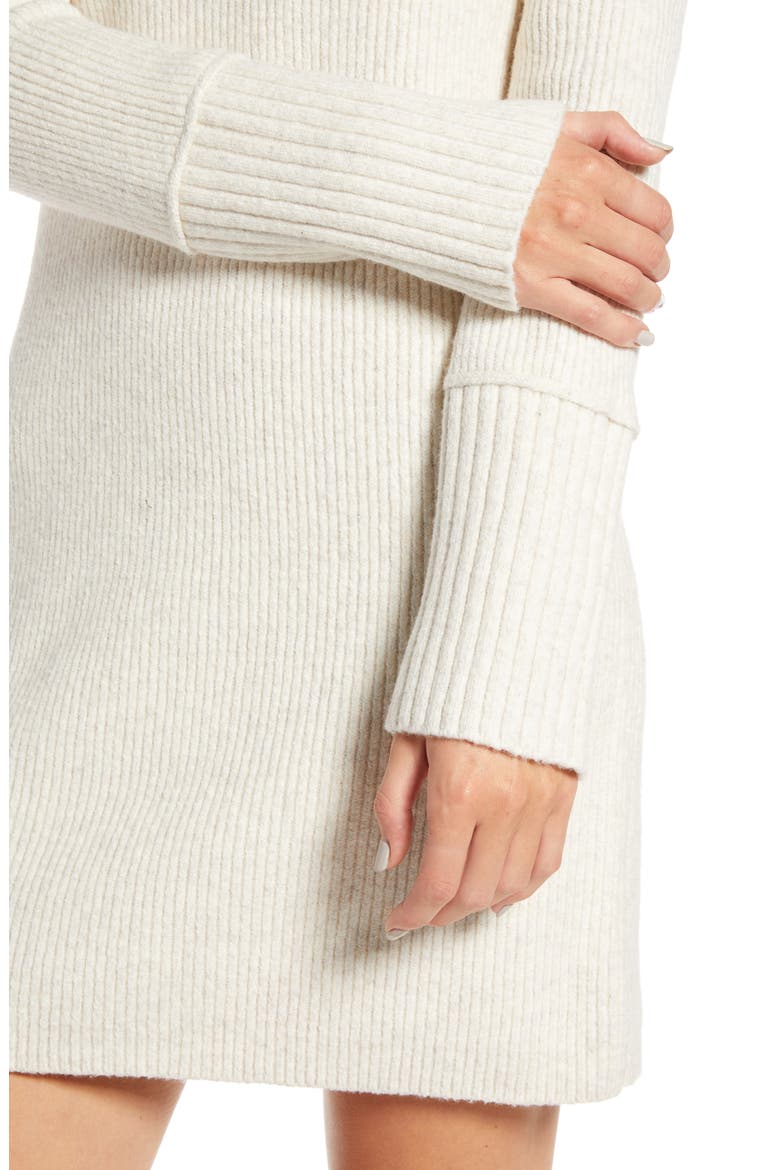 Fitted Long Sleeve Tunic Sweater Dress (Nordstrom Exclusive), Alternate, color, BEIGE OATMEAL LIGHT HEATHER