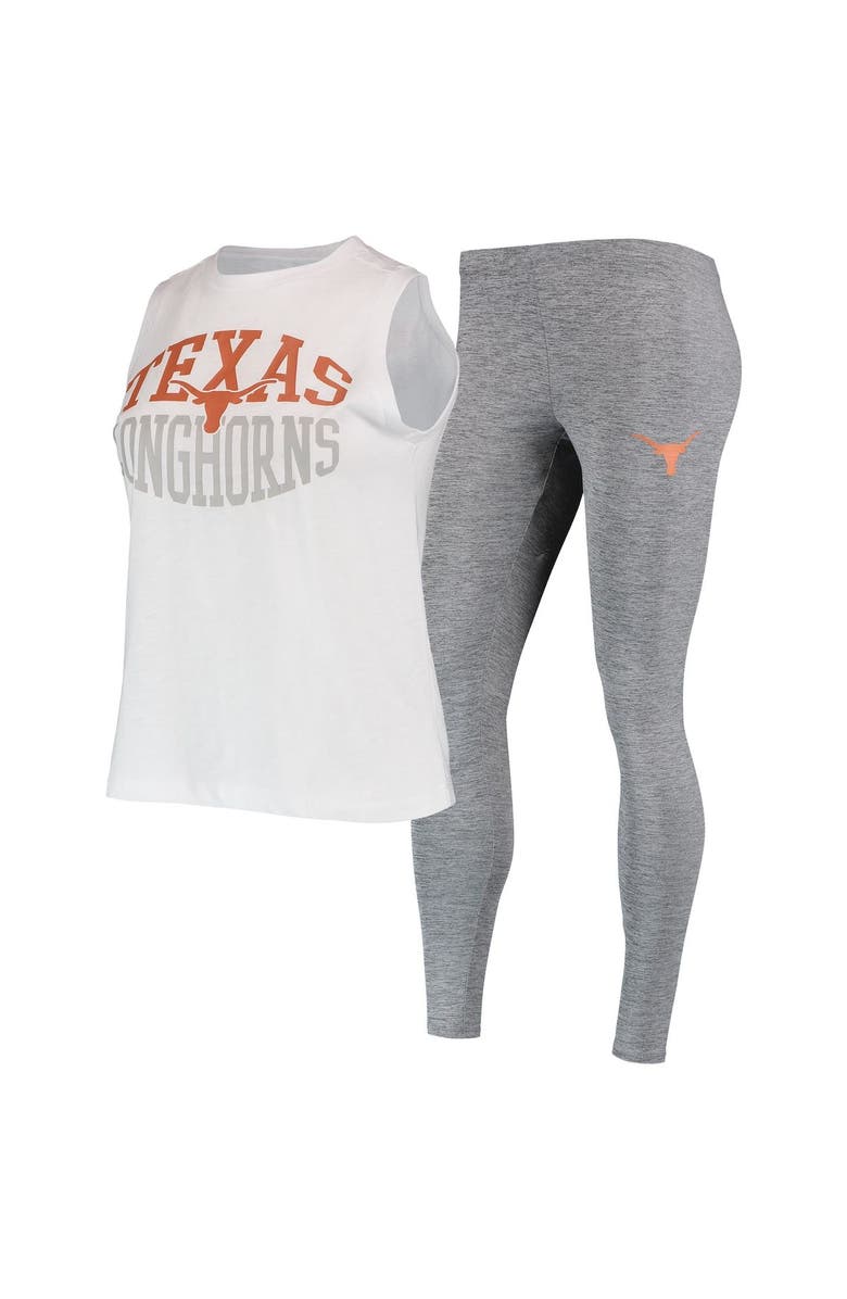 CONCEPTS SPORT Women's Concepts Sport Charcoal/White Texas Longhorns Tank Top & Leggings Sleep Set, Main, color, 