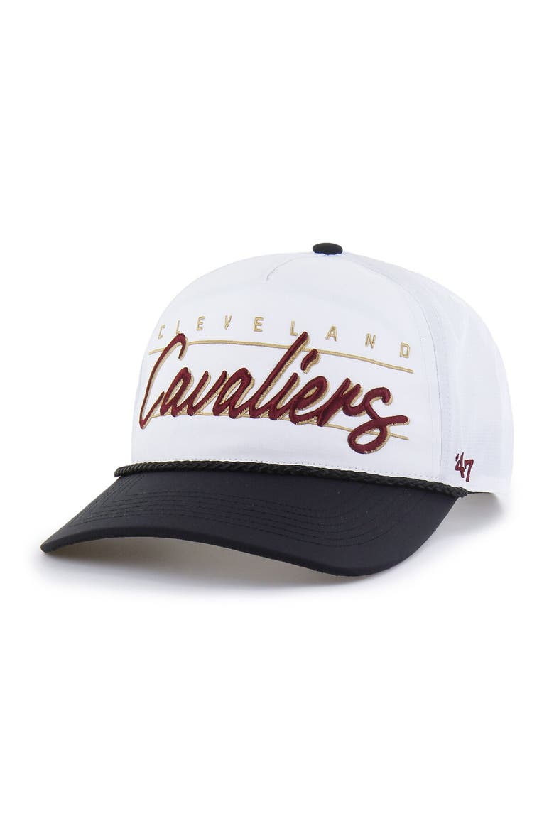 Men's '47  White Cleveland Cavaliers brrr° Condor Two-Tone Hitch Rope Adjustable Hat, Main, color, White