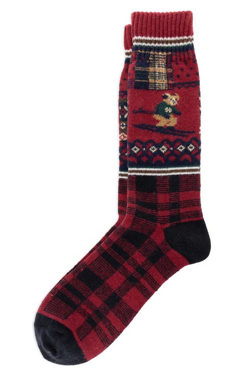 Holiday Patchwork Boot Socks