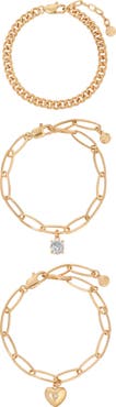 Ettika Love & Crystals Set of 3 Bracelets