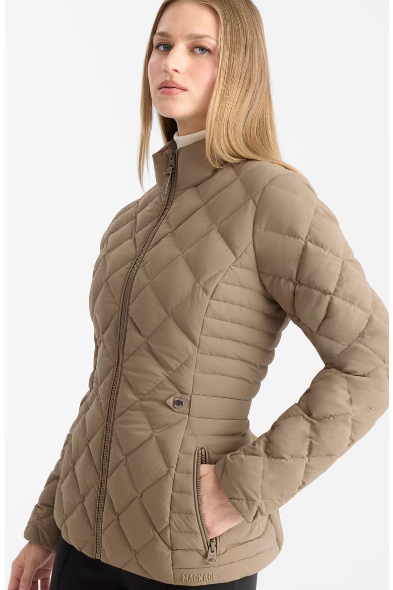 VIK Diamond Quilted Recycled Down Jacket, Alternate, color, TRUFFLE BROWN