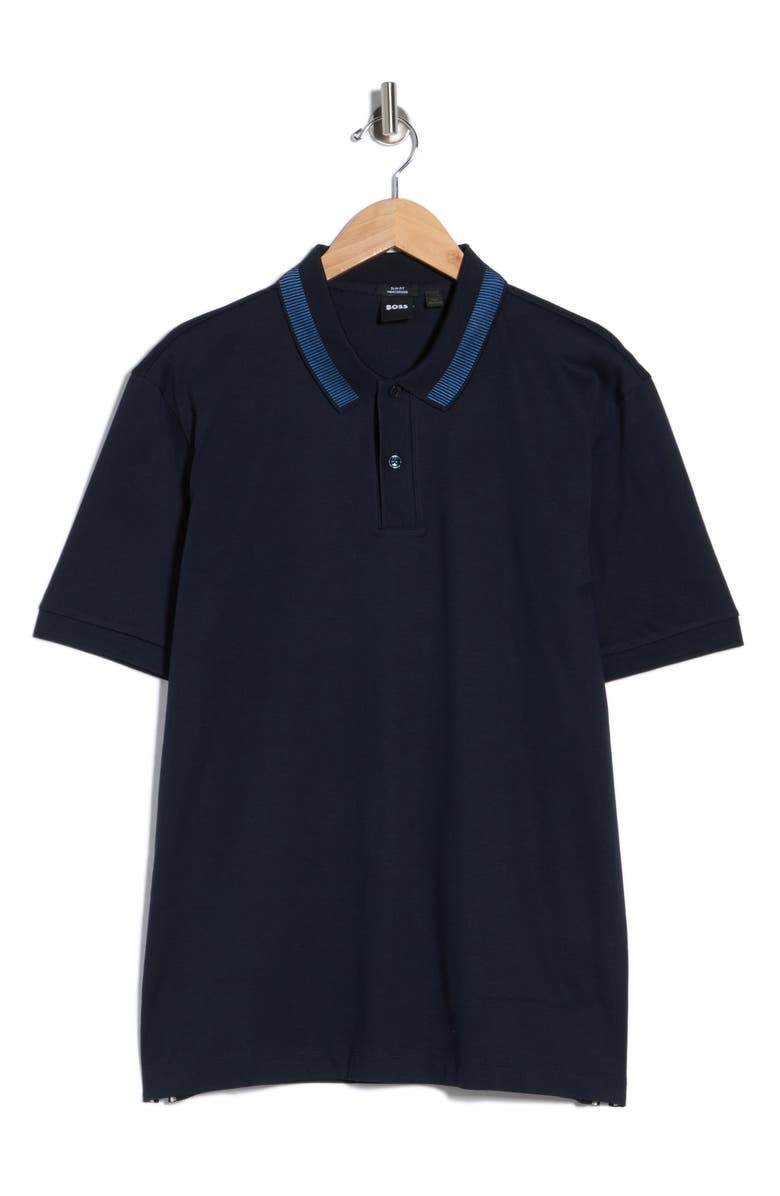 BOSS Phillipson Short Sleeve Polo, Main, color, Dark Blue