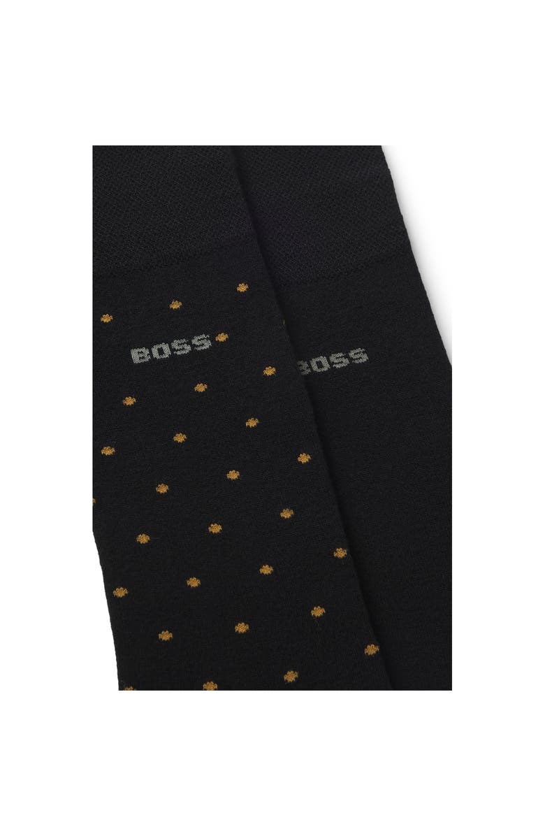 BOSS Assorted 2-Pack Dot & Solid Dress Socks, Alternate, color, Black