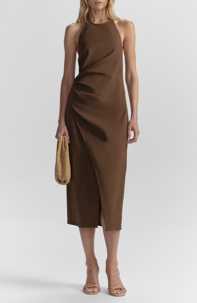 A.L.C. Sylvie Maxi Halter Dress, Main, color, Milk Chocolate