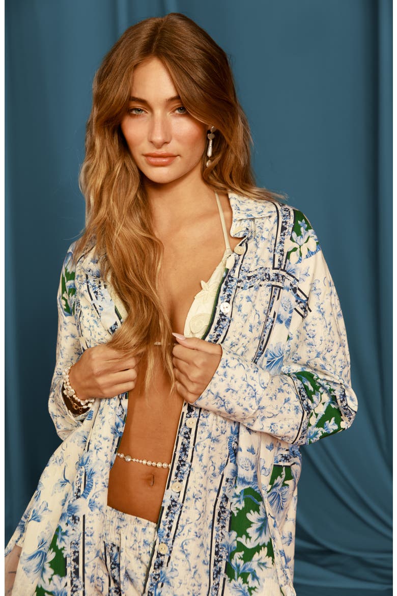 Anastasia Ivy Long Sleeve Button-Up Shirt, Alternate, color, BLUE