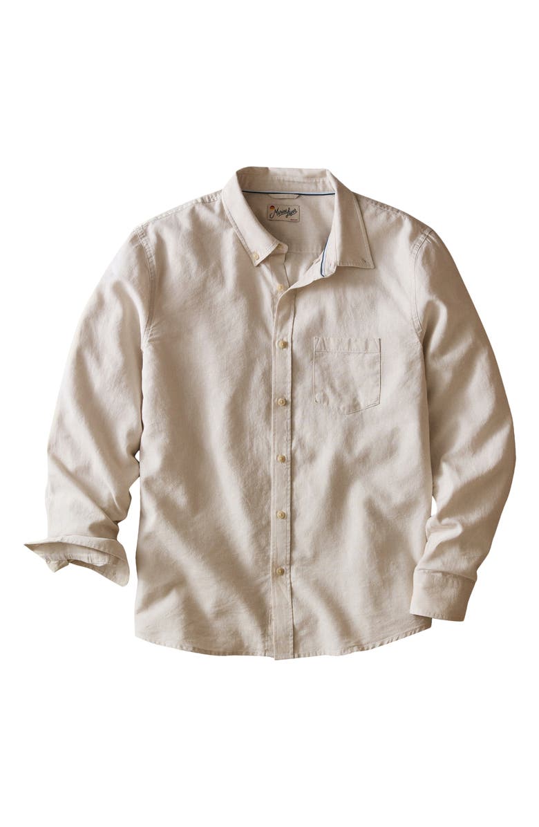 Marine Layer Better-than-Linen Hemp Blend Button-Up Shirt, Alternate, color, Flax
