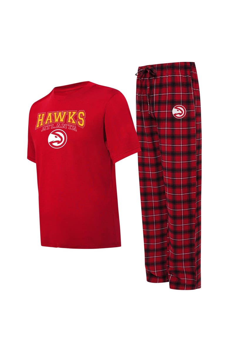College Concepts Men's College Concepts Red/Black Atlanta Hawks Arctic T-Shirt & Pajama Pants Sleep Set, Main, color, Red