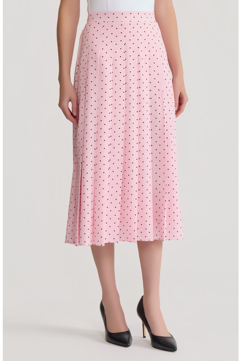 Polka Dot Pleated Skirt, Alternate, color, TUTU PINK/ BLACK