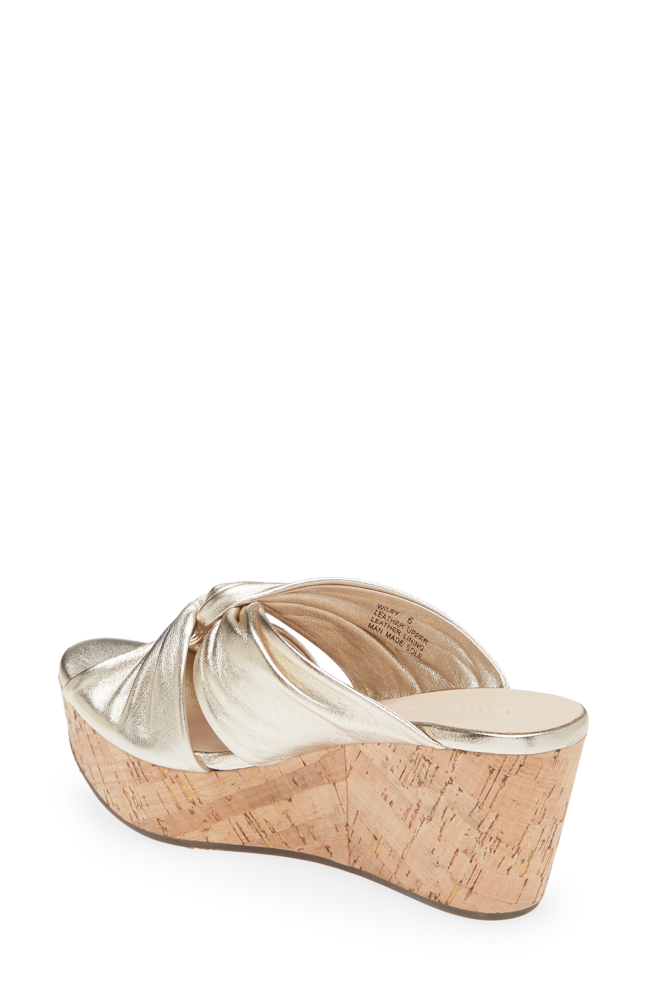 Wiley Platform Wedge Sandal, Alternate, color, LIGHT GOLD LEATHER