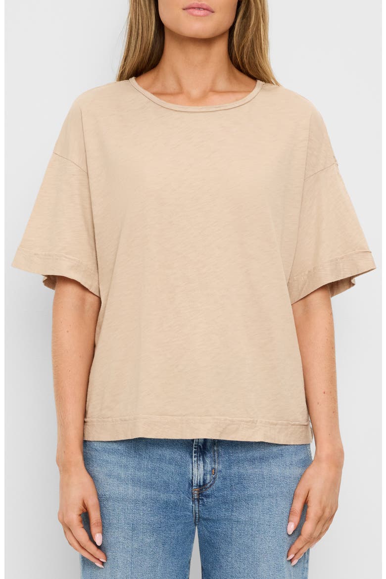 Tilda Oversize Cotton Crewneck T-Shirt, Main, color, MACADAMIA