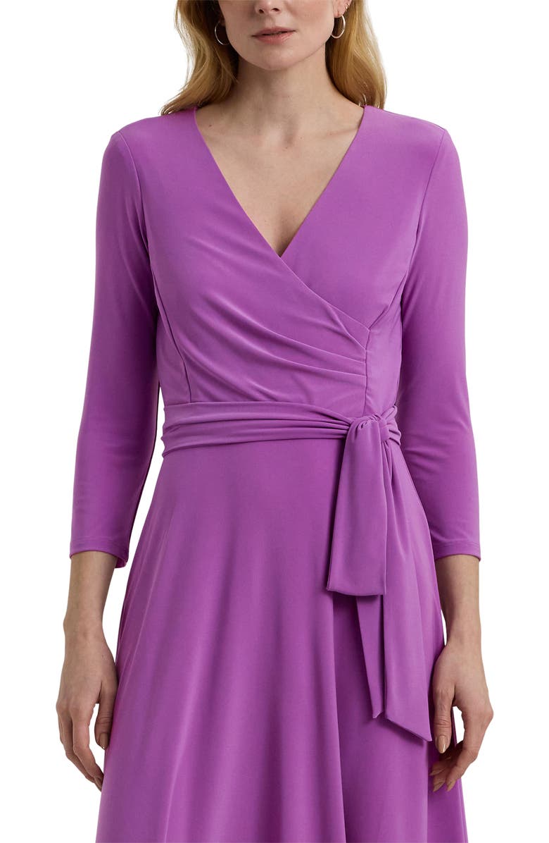 Lauren Ralph Lauren Long Sleeve Faux Wrap Dress, Alternate, color,
