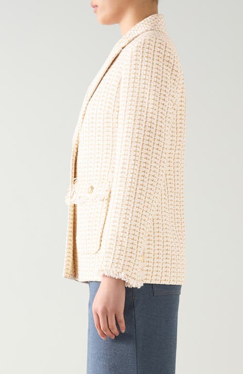 Lk Bennett Julia Tweed Jacket In Neutral