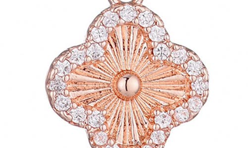 Adornia Cubic Zirconia Button Clover Halo Pendant Necklace In Gold