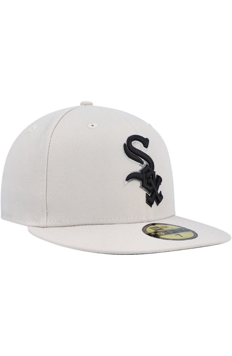 New Era Men's New Era Khaki Chicago White Sox Stone Dim Undervisor 59FIFTY Fitted Hat, Alternate, color, 