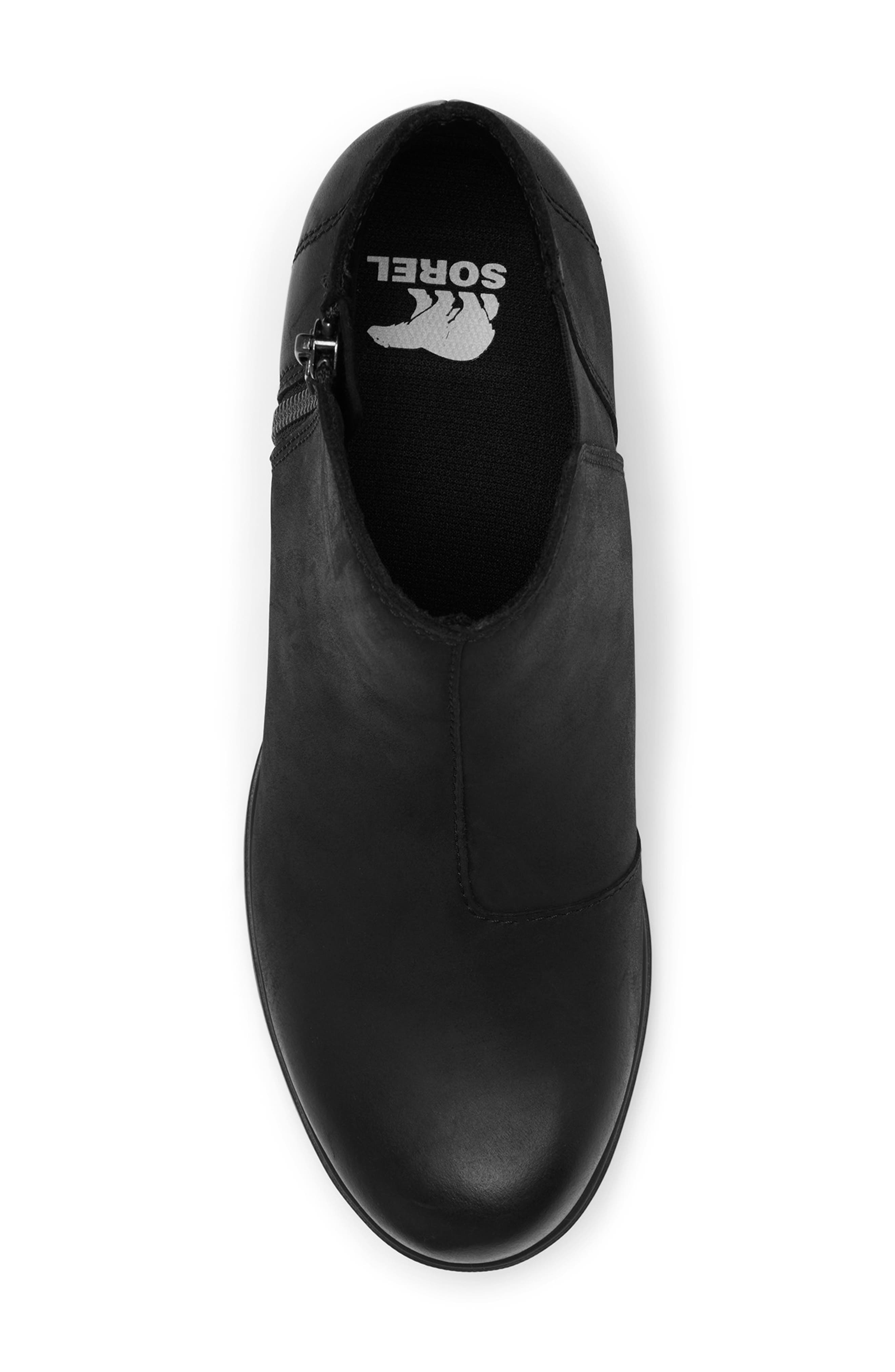 SOREL Evie Leather Zip Wedge Bootie, Alternate, color, 