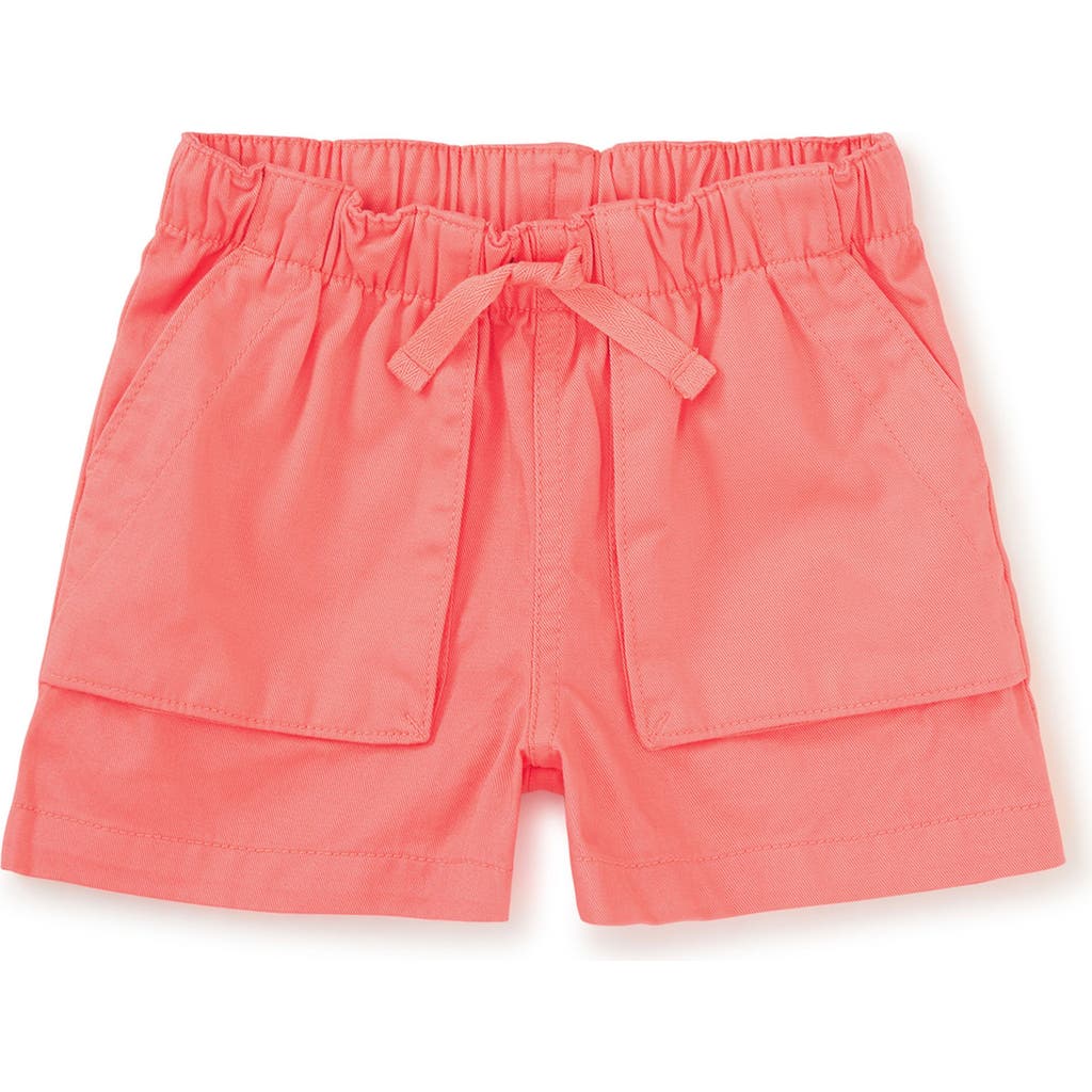 Tea Collection Woven Camp Shorts In Sunset Pink