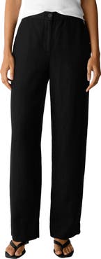 Eileen Fisher Straight Leg Linen Pants