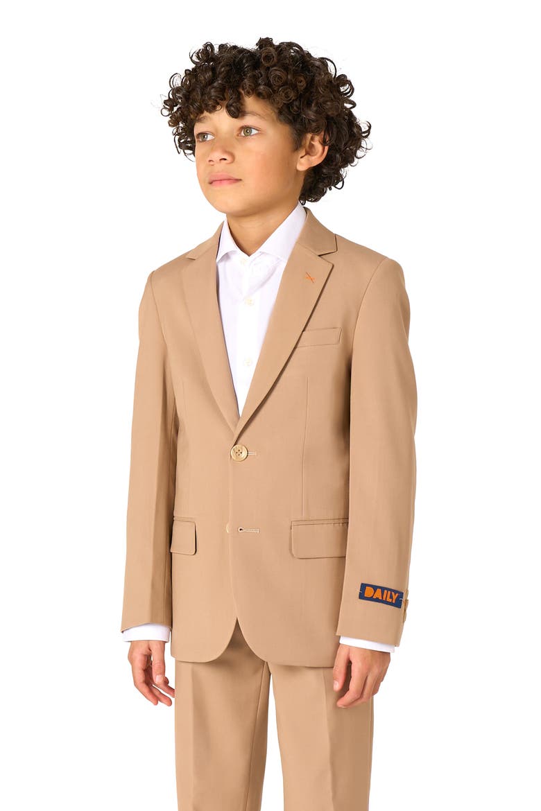 Kids' Daily Dark Sand Stretch Suit, Alternate, color, BEIGE