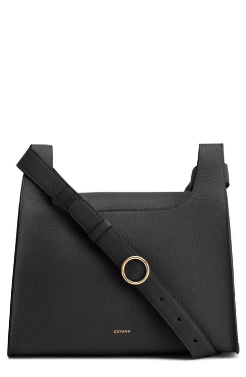 Double Loop Leather Crossbody Bag